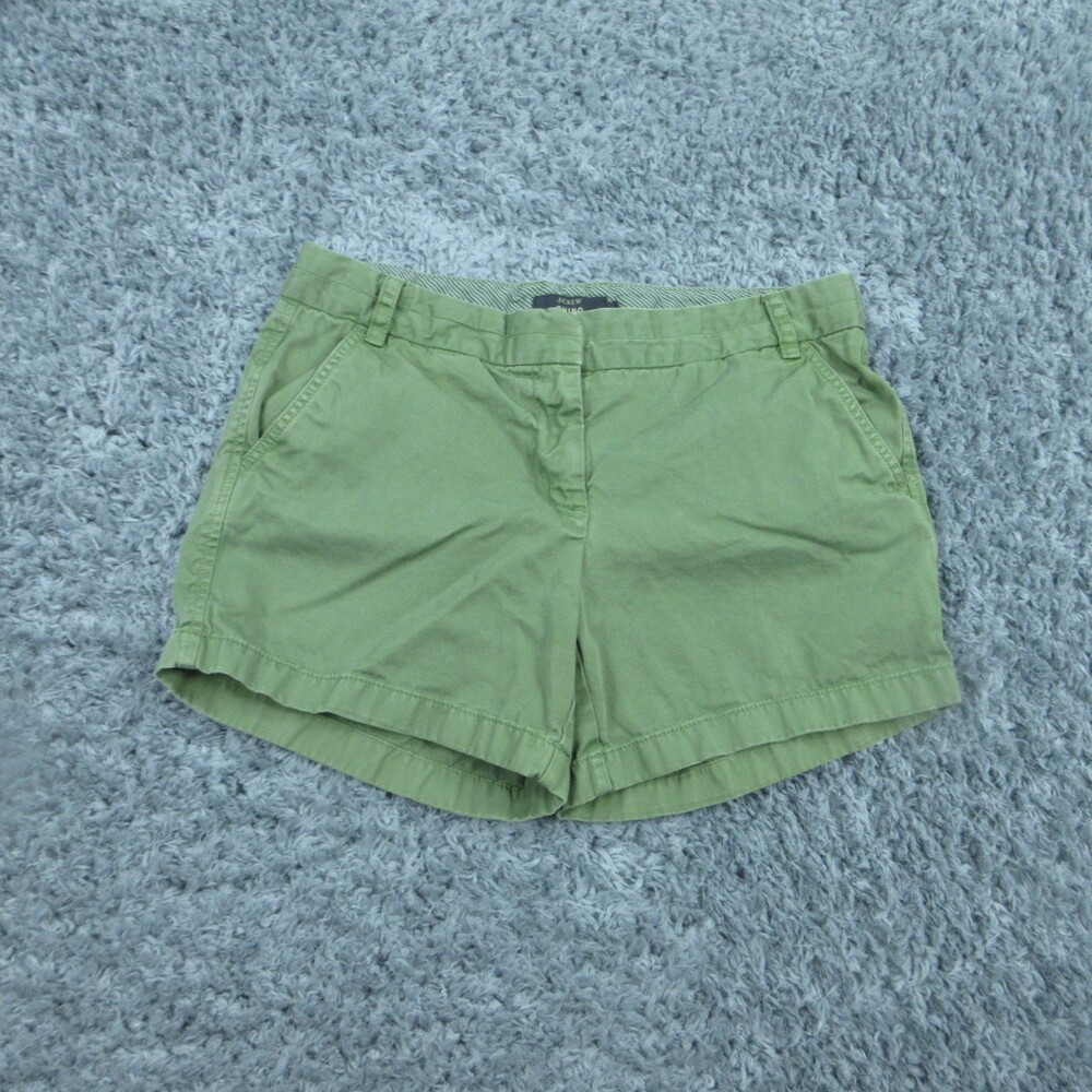 J Crew Shorts Womens 8 Green Chino Classic Casual Summer Pockets 32x4.5
